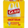 Glad Tall Kitchen Handle-Tie Trash Bags - 13 Gallon White