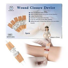 MEMNUN Wound Fastener Device, Emergency Wound Repair, No Surgical Suture Required, Family Backup, Outdoor Sports, Camping Essential (Pack of 5)