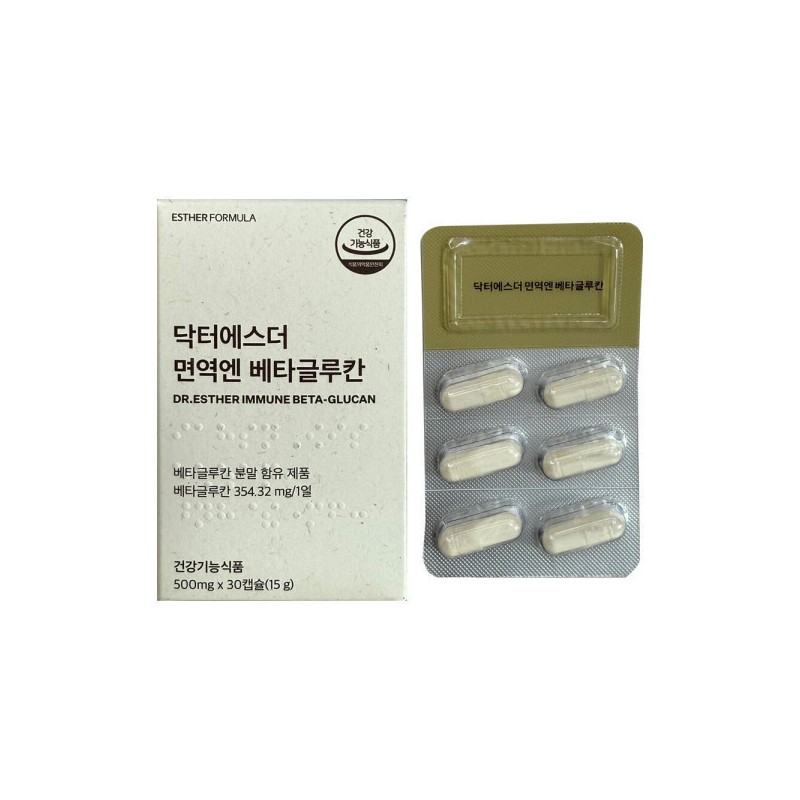 Esther Formula 에스더포뮬러 면역엔 베타글루칸 500mg x 30캡슐 1개 /