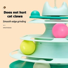 LAYOMI Cat Turntable Toy Four-Layer Cat Carousel Self-Excitement Boredom Teasing Cat Toys Interactive Cat Toys Pet Supplies (Orange)