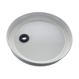 Drilled Metal 110mm Lid with Grommet For One Gallon And 64oz Wide Mouth Glass Jar