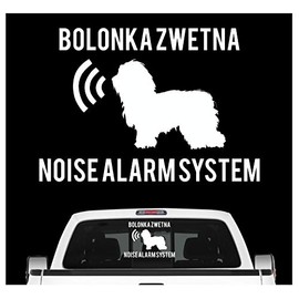 siviwonder Bolonka Zwetna Noise Alarm System Car Sticker Dog Film Tsvetnaya Russian Colour White Size 10 cm