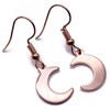 Rose Gold Moon Earrings, Cute Half Moon Charms on Nickel
