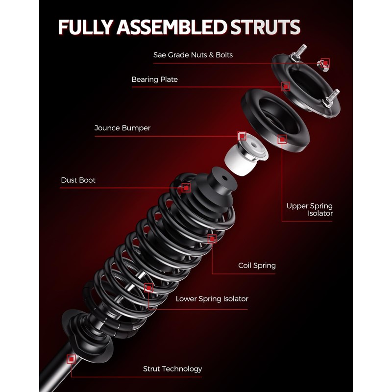 Torchbeam Premium Struts Shock Absorber Assembly for Scion xD 2008