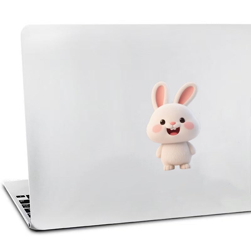 Cute Bunny Car Window Sticker, Waterproof Laptop Decal, 2-Piece Set,