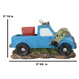 Ebros Gift 'Country Road Take Me Home!' Hunting Buck Deer with Rifle Driving Blue Pick Up Truck with Tied Up Hunter On The Hood Figurine Hunters Whitetail Deers Decorative Cabin Lodge Accent