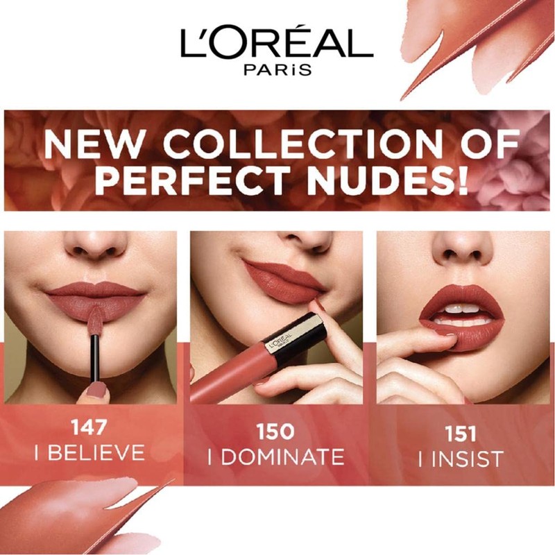 L’Oréal Paris Rouge Signature Liquid Lipstick, Matte, 130 Sunset Brown,