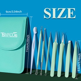 TsMADDTs Pimple Popper Tool Kit and Blackhead Remover Tools with Ingrown Hair Tweezers, Blackhead Tools, Tweezers for Women Facial Hair, Pimple Extractor