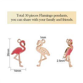 PH PandaHall 30pcs Flamingo Charms, Pink Red Alloy Tropical Bird Flamingo Enamel Pendants Romantic Charms for Valentine's Day Summer Hawaii DIY Bracelet Necklace Earring Making