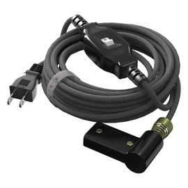 DADJ Kotatsu Cord, Kotatsu Power Cord Replacement Cord with Intermediate Switch, L Plug, Hanging Hook, 9.8 ft (3 m), Ash, Kotatsu Cord, Power Saving, for 2-Pin, Kotatsu Heating Outlet Switch, 125V, 7A