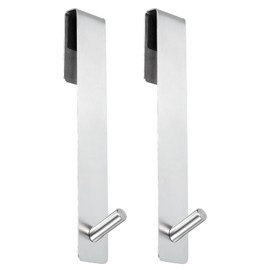 sourcing map 2 Pcs Shower Door Hooks, 7.2 Inch Stainless Steel Extended Over Door Hooks Glass Door Hook Shower Towel Hooks for Frameless Glass Shower Door, Silver
