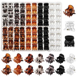 70 Pcs Mini Hair Claw Clips, Small Hair Clips for Women Girls, Non Slip Tiny Jaw Claw with Compartment Box, 7 Colors
