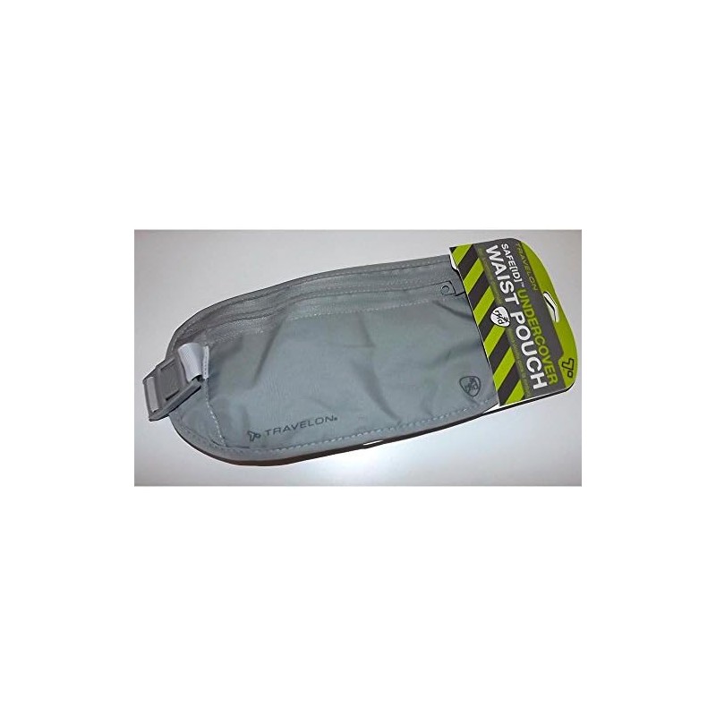 Travelon Rfid Blocking Undergarment Waist Pouch Travel Wallet, Gray, One