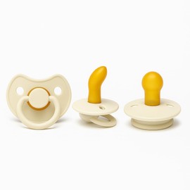 Cutties and Giggles Baby Soother Set – Anatomical & Round Shapes | BPA-Free Pacifiers | Orthodontic & Comfort Nipple Options | 6-18 Months | Soft Latex (Beige)