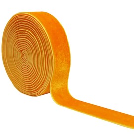 Qingxii Decorr Wedding Christmas Valentin's Day Gift Box DIY Craft Decor Velvet Ribbon (Orange, 1''x2Yards)