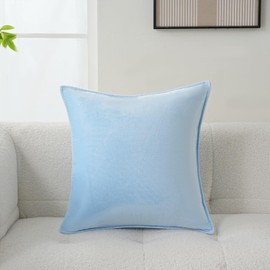 JIAHANNHA Velvet Light Blue Throw Pillow Covers 12x20 Inches Pack of 2 Soft Decorative Square Cushion for Couch Sofa Bed Livingroom Car,30x50Cm (YB)