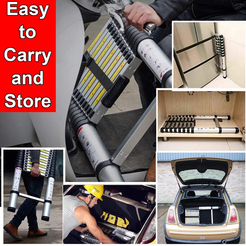 EN131 13 Step 12.5 FT/3.8M Telescoping Multi-Ladder Aluminum Extension Soft