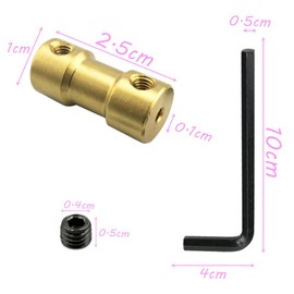 Trsnzul Brass Shaft Coupling 5 Pieces Shaft Coupling with Screws and Key Coupling Shaft Coupling 6 mm Shaft Coupling Shaft Adapter 2 mm to 3 mm/2 mm to 4 mm/4 mm/4 mm to 6 mm/6 mm to 6 mm to 6 mm