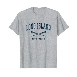Long Island New York Vintage Nautical Paddles Sports Oars T-Shirt
