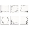 6 Pack Music Themed Sticky Note,Black White Music Notes Self-Stick