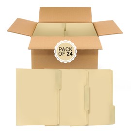 Three Leaf 12 Pack Manila Folder, 8.5 X 11, 1/3 Cut Tab, Pack of 24, Total 288 Count, 1/3-Cut Tabs in Left, Right, Center Positions,Letter Size.