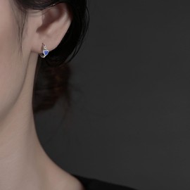 WOVEE Heart Earrings Black/Blue/Pink/Red/Purple Heart Hoop Earrings 10 mm Women's Girls Women's Earrings, Resin