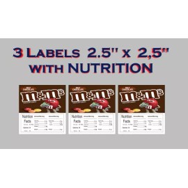 Vendstar 3 pack VENDING MACHINE CANDY LAMINATED (non adhesive) LABELS with NUTRITION