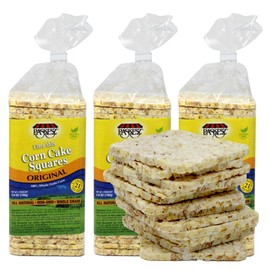 Ultra Thin Corn Cakes - Whole Grain Corn Cakes Salted - Non GMO - Low Calorie Snacks - All Natural - 3 Pk