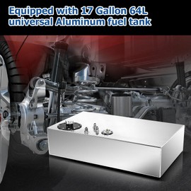 17 Gallon Street Rod Aluminum Race Fuel Cell Gas Tank w/ Cap & Level Sender 64L