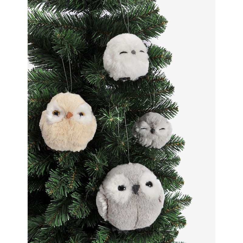Ciao Owl Ball (Ø10cm) hanging Christmas decoration, grey
