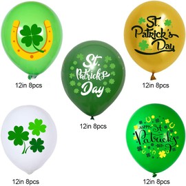 Big,St Patricks Day Balloons Decorations -Pack of 45 | St Patricks Day Decorations | Shamrock Balloons for St. Patrick's Day Party Decorations | St Patricks Balloons Garland, Clover Foil Balloons