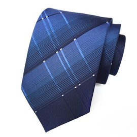marysgift Tie Mens Check Plaid Handkerchief Wedding Party Classic Business Ties and Pocket Square Set (TC25 Navy Blue, 249)