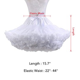 Women's Petticoat Skirt Elastic High Waist Ballet Sweet Puffy Skirt Princess Mesh Tulle Fluffy Skirts White