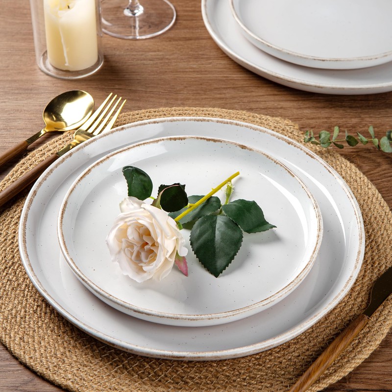 AmorArc Ceramic Dinnerware Sets for 4, 12 Pieces Handpainted Plates