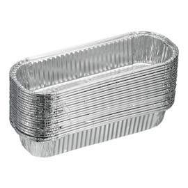 HARFINGTON 20pcs Aluminum Foil Pie Pans 6.5" Rectangle Disposable Non-stick Baking Pans for Pies Quiches Tarts Baking Cooking Reheating Parties, Silver