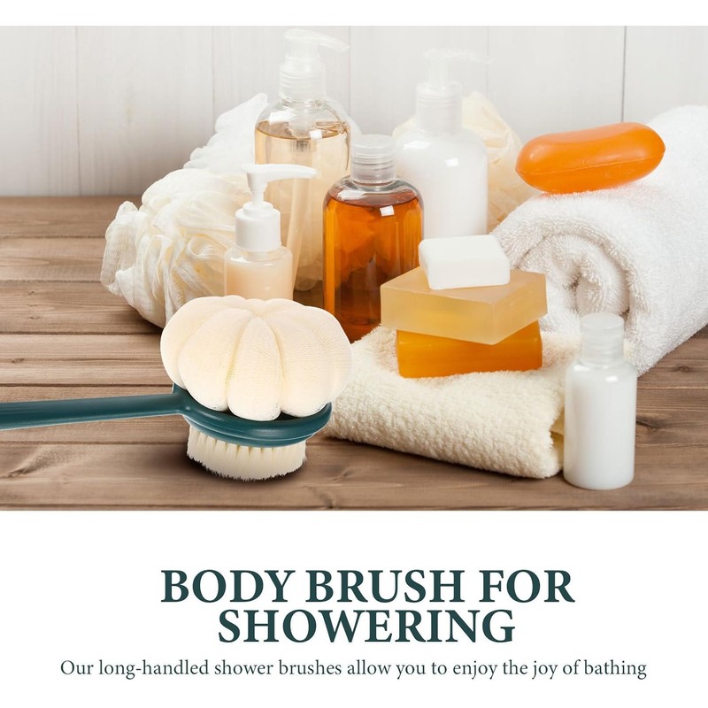 SUPVOX Cepillo de Baño Mango Largo de Doble Cara Cerdas