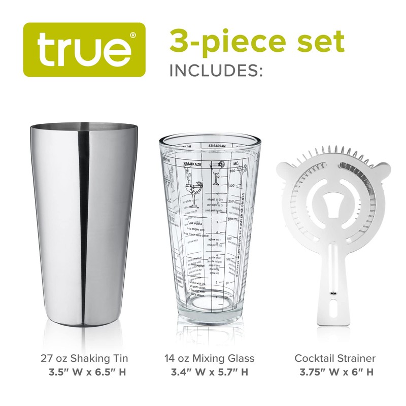True 3-Piece Barware Set for Mixed Drinks and Cold Brew