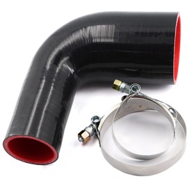 Silicone Hose 2 to 3 inch Elbow Coupler 90 Degree 4 Ply Reducer Leg Length 4 inch (102mm) Pipe for Turbo Intake Intercooler Radiator with 2 PCS T-Bolt Clamps