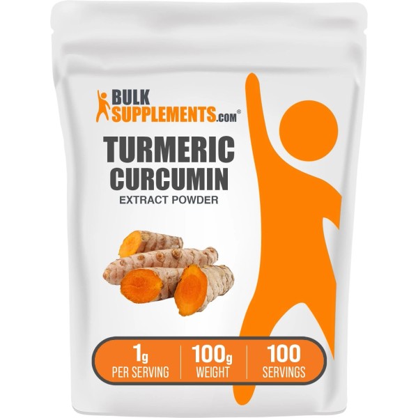 BulkSupplements Turmeric Extract Powder Curcumin Supplement For Wellness And Health
