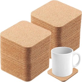 Posavasos de Corcho,30 Piezas Coasters,Posavasos de Bebidas Portavasos Reutilizables Absorbentes de Corchopara,Portavasos para Mesa,Posavasos Cuadrados De Corcho Manualidades De Bricolaje