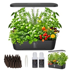 Hydroponics Growing System Kit 52 Pods, Indoor Herb Garden with Smart LED Grow Light, Large Capacity Water Tank, Adjustable Height, Auto Timer & Quiet Pump for Home Kitchen Office Indoor Gardening
