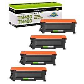 greencycle Compatible Toner Cartridge Replacement for Brother TN450 TN420 TN-450 TN-420 to use with HL-2270DW HL-2280DW HL-2230 MFC-7360N MFC-7860DW Intellifax 2840 2940 Printer (4 Pack, Black)