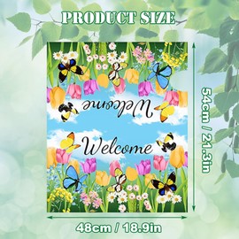 MIFENDUCT Spring Mailbox Cover - 18 x 21 Inch Standard Size Magnetic Mailbox Wraps Butterfly Flowers Post Letter Box Cover Spring Welcome Mail Box Covers for Outdoor Garden Yard Decor