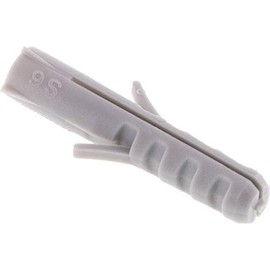 Fischer Dowels, S6, Pack of 100, Drill Bit Diameter: 6 mm, Minimum Drill Hole Depth: 40 mm, Screws Diameter: 4-5 mm