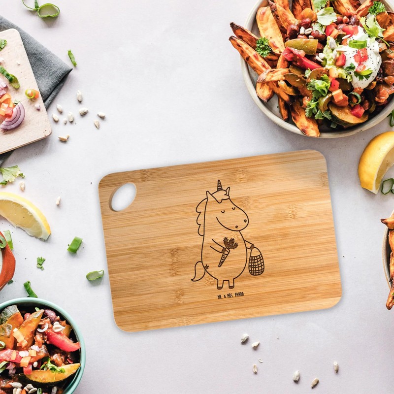 Mr. & Mrs. Panda Bamboo Chopping Board Unicorn Vegan Gift,