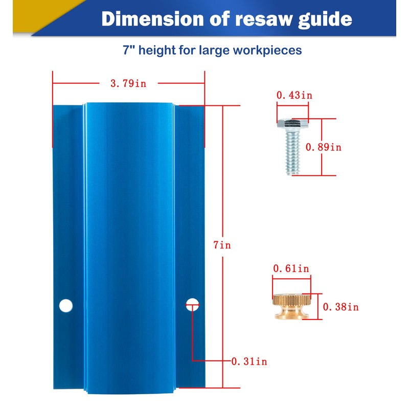 KMS7214 Resaw Guide 7" (178mm) Bolt-On Band Saw Fence Accessories,