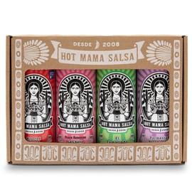 Hot Mama Salsa Variety Pack – A Collection of Chili Hot Sauce with Natural Ingredient Rich in Antioxidants, Low Calorie, No Preservatives, Additives, or GMOs – Perfect for Tacos, Eggs & More – 9 fl oz