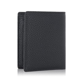 TELAMAZE Men Slim Sustainable Apple Leather Wallet | RFID Protection | Bi-Fold | ID Window | Built to Last (Pebble Black)