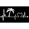 K1016 Palm Tree Heartbeat Lifeline Vacation Decal Sticker