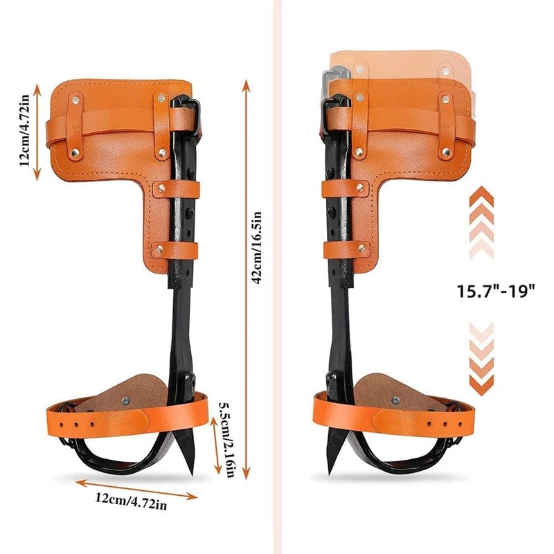 MYCGJH Upgrade Cow Leather Tree Climbing Spikes Set with Harness